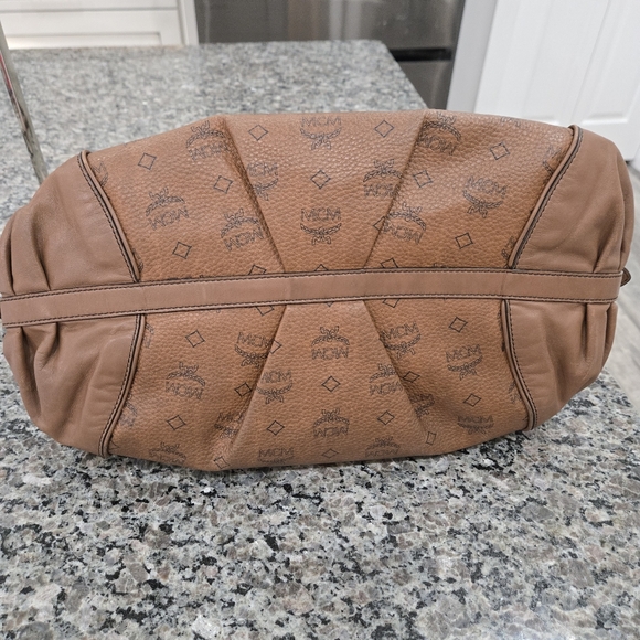 MCM Visetos Brown Leather Hobo Bag With COA - Picture 12 of 16